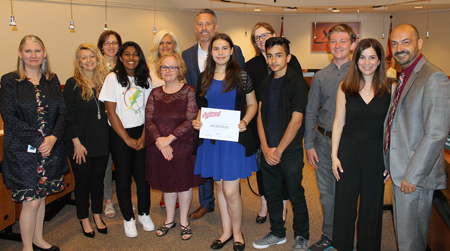 Johnny Lombardi Public School students with Board representatives