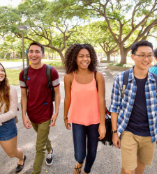 Students walking